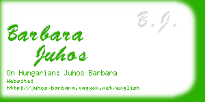 barbara juhos business card